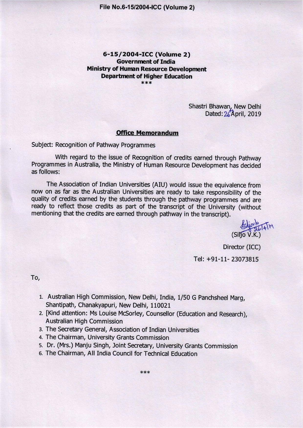 Recognition of Pathway programmes